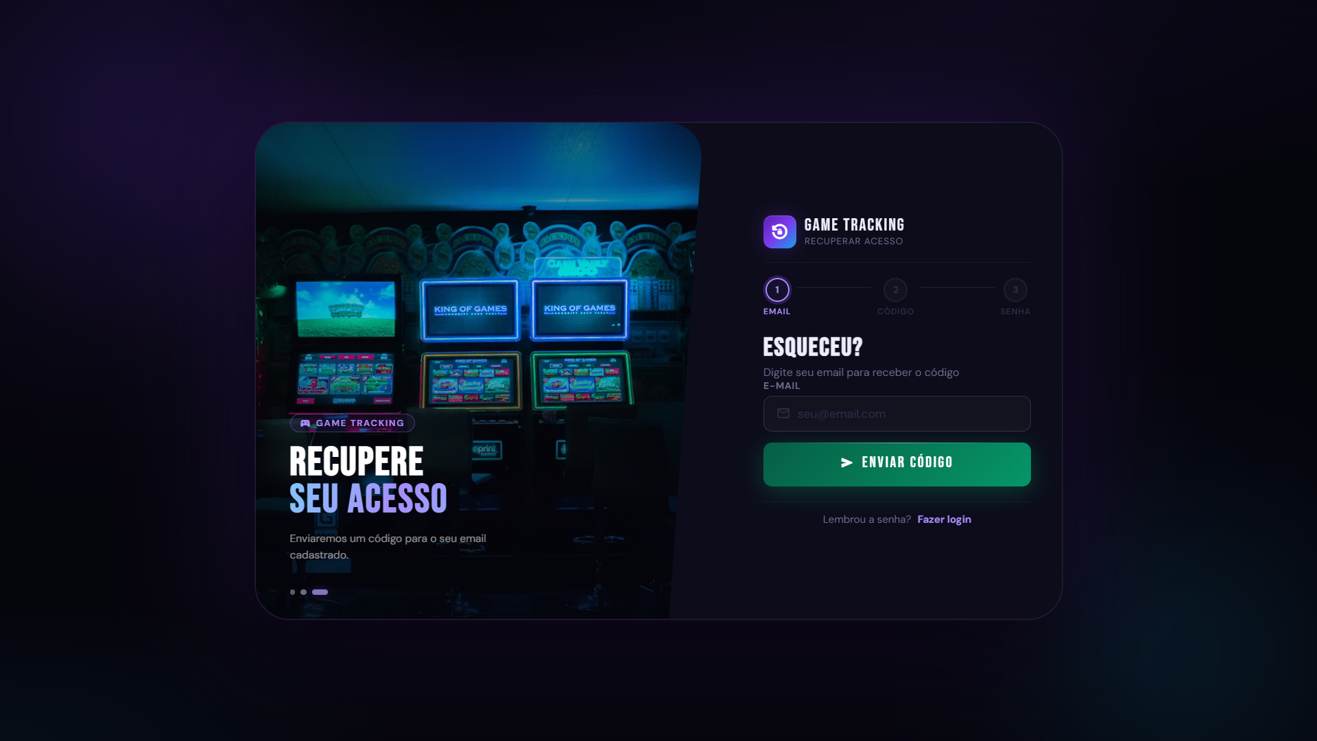 Forgot password form dark